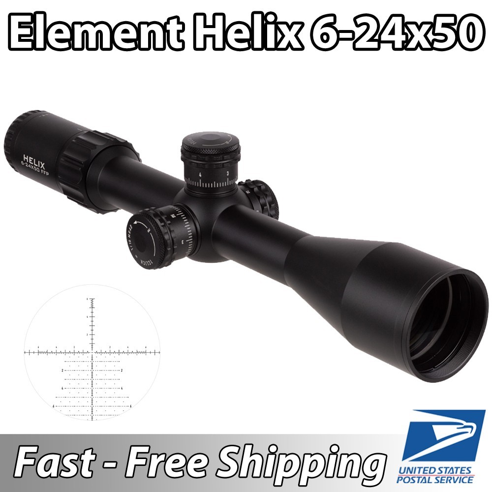 ELEMENT Optics Helix 6-24x50 FFP APR-2D MRAD 30mm Riflescope w/ Zerostop - 50044