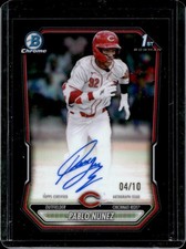 2026 Bowman Pablo Nunez Chrome Auto Black Refractor 1st Prospect #/10 Reds