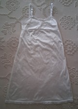 I.C. Collections Girls White 100 Nylon Full Slip Lace Trim Sz 12 Adjustable