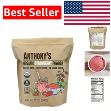 12 oz Organic Freeze-Dried Strawberry Powder - Perfect for Smoothies & Desserts