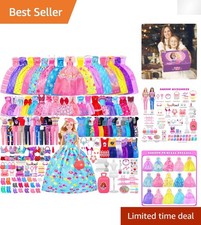 Elegant 342-Piece Doll Clothes Collection with Doll - Gift for Girls Ages 3-12
