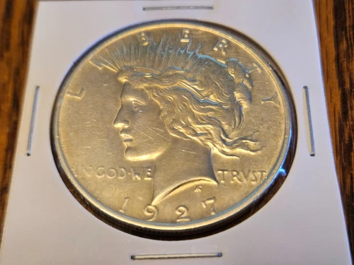 LUSTROUS AU/BU 1927-D SILVER PEACE DOLLAR RARE KEY DATE W/VIDEO FREE USA SHIP!