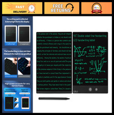 9.5" LCD Writing Tablet - Double Display, Ultra-Slim, Reusable Notepad, Kids  A