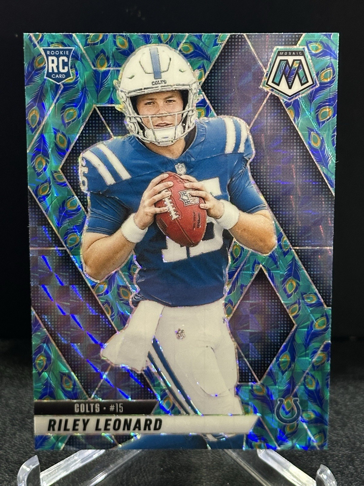 RILEY LEONARD 2025 Mosaic #372 Choice Peacock Prizm SSP RC Colts Rookie QB!
