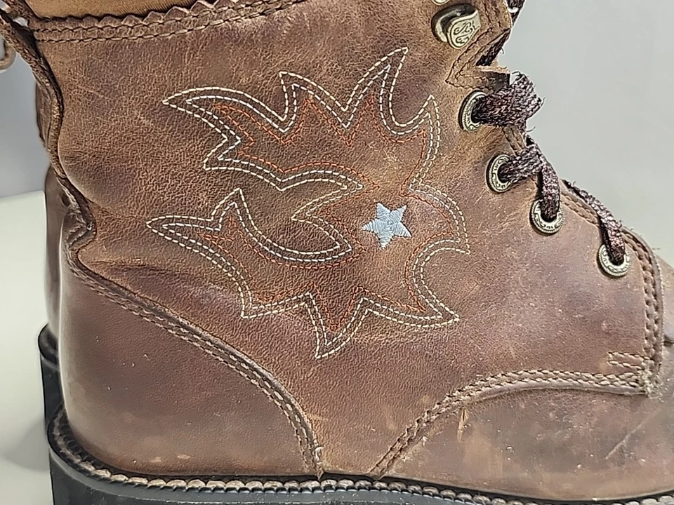 Ariat Women’s Leather Lace Up Roper Western Work Boots Brown Size 8B 16304 - Image 3 of 4