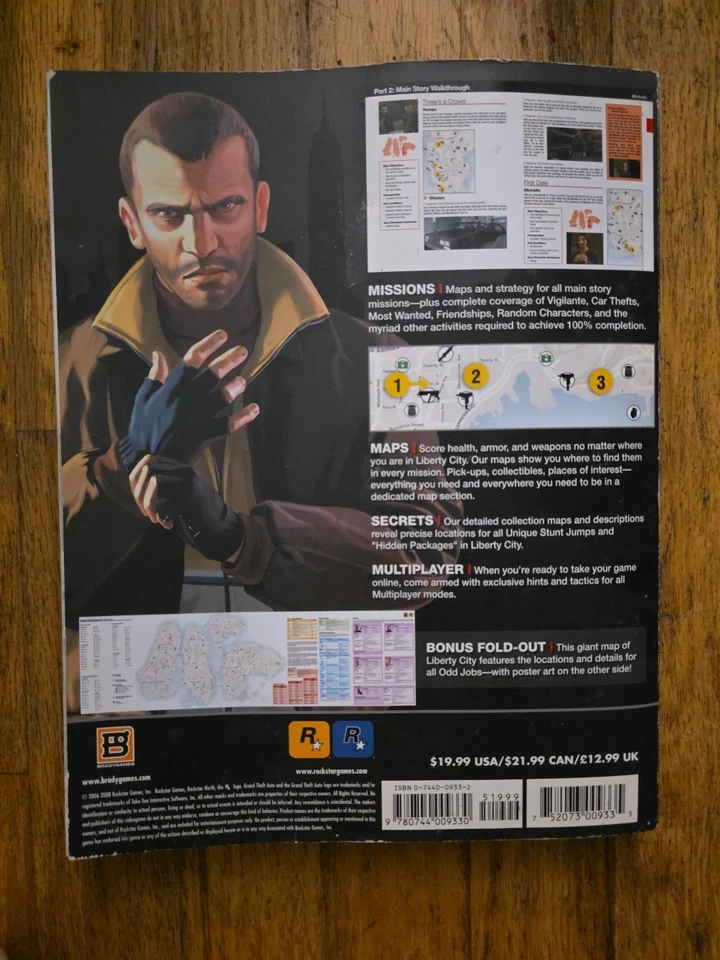 Used Grand Theft Auto IV GTA 4 Strategy Guide Brady Games Complete w/Poster Map - Image 4 of 4