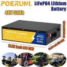 48V 50Ah 2560Wh LiFePO4 Lithium Battery Built-in BMS Deep Cycles For Golf Carts
