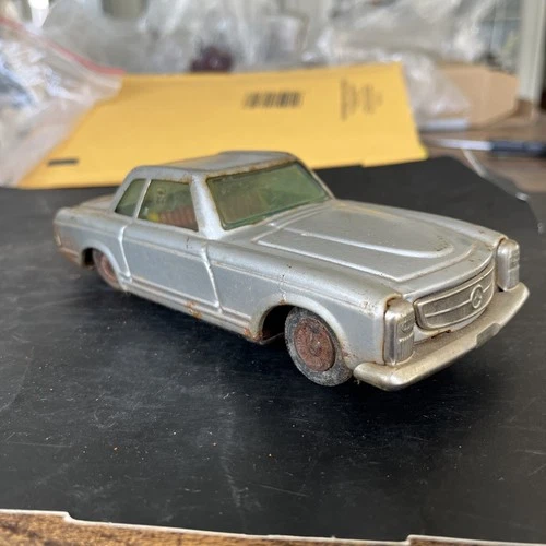 Vintage Bandai Japan Tin Mercedes 250 Friction Car - Rare Logo - For Restoration