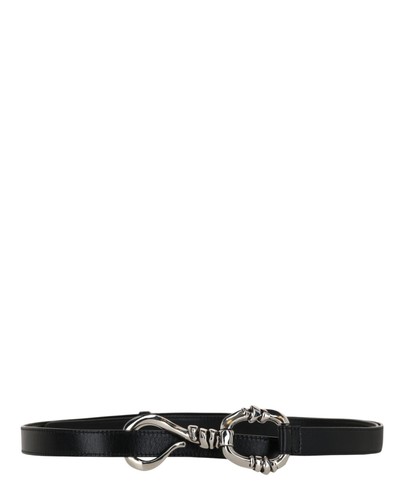 Alexander McQueen Womens Hook-Embellished Leather Belt - Picture 1 of 2