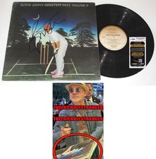 Bernie Taupin signed "ELTON JOHN GREATEST HITS 2" Vinyl Album EXACT PROOF d JSA