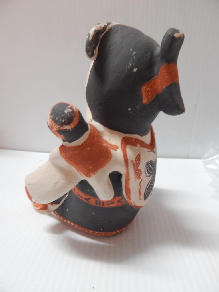 SNOWFLAKE FLOWER (d) COCHITI PUEBLO INDIAN POTTERY STORYTELLER FIGURE - XNICE !
