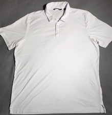 Travis Mathew Polo Shirt Men XXL White Pima Cotton Blend Short Sleeve 1/4 Button