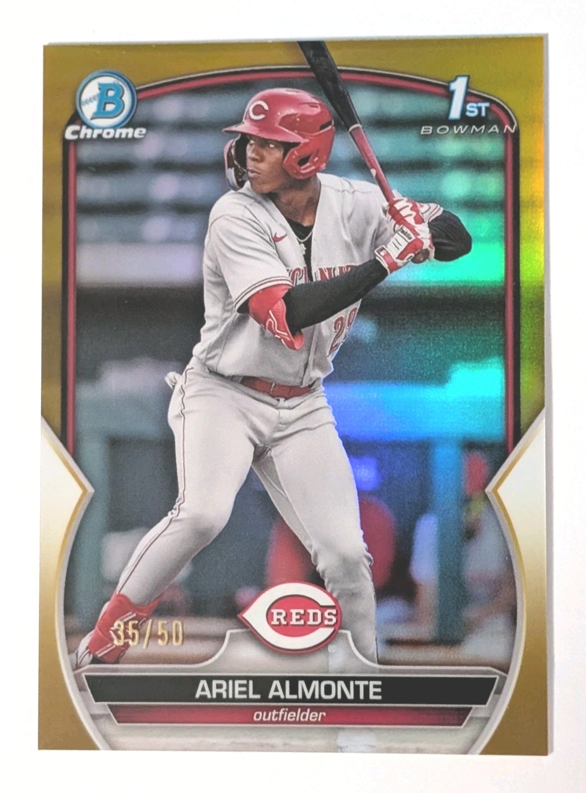 2023 ARIEL ALMONTE Bowman Chrome Prospects 1st #BCP-78 Gold Refractor SP 35/50