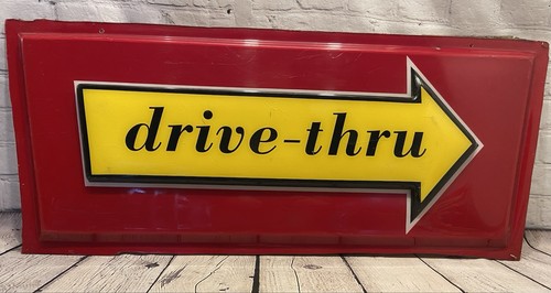 Vintage Mcdonald’s Drive-Thru Sign Original 1980’s 36” - 15” Fast Food