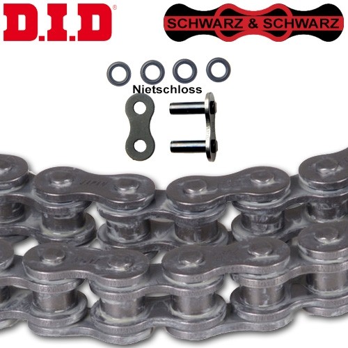 DID Motorradkette 428 VX - Doppelt Verstärkt X-Ring Schwarz