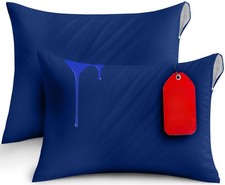 Waterproof Zippered Pillowcases 20x28, Queen 2 Pack, Royal Blue