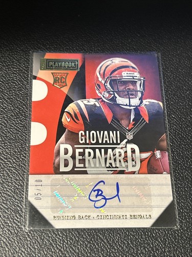 2013 Panini Playbook GIOVANI BERNARD Rookie Auto Gold 06/10 Rare BENGALS