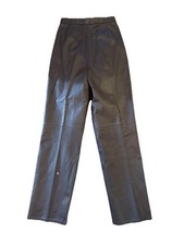 Vintage Leather Pants Brown Forenza-West Bay High Waisted Pleated  26 Waist