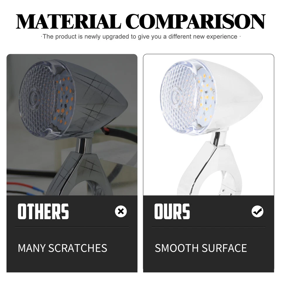 4x 39mm 41mm White Fork Clamp Front Rear LED Lamp w/Clear Lens Turn Signal Light - Image 4 of 4