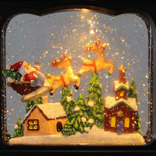 Christmas Musical Snow Globe Lantern with 6 Hour Timer, 11.2 Inch USB Plug-In...