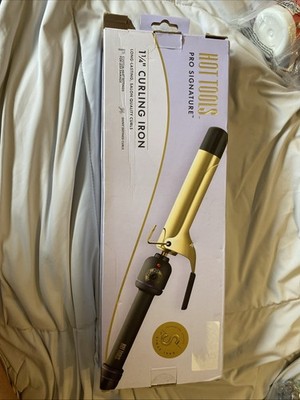 Hot Tools Pro Signature Gold Curling Iron Wand 1 1/4'' Torn Box