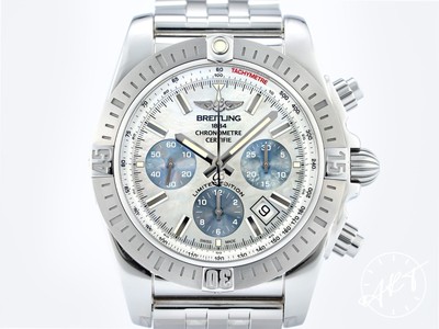 Rare* Breitling Chronomat 44 White & Blue MOP Dial Japan Ltd Ed