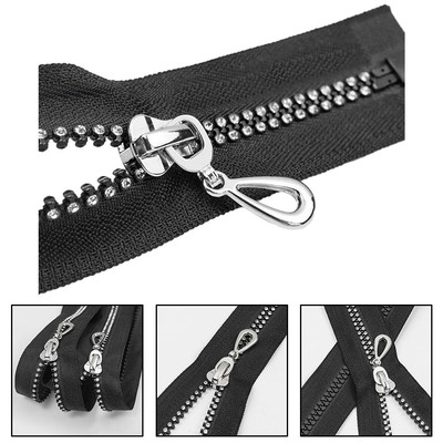 Nähwerkzeuge für Crystal Resin Zip 5 Open Design mit Wasser Diamant Glanz