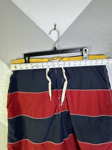Tommy Hilfiger Board Shorts Swim Trunks Nautical Rugby Stripe Color Block Mens L - Picture 6 of 10