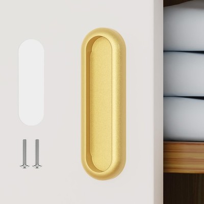 -Adhesive Drawer Pulls 4 Inch, -Stick Aluminum Alloy Door Handles for Barn/Gl...