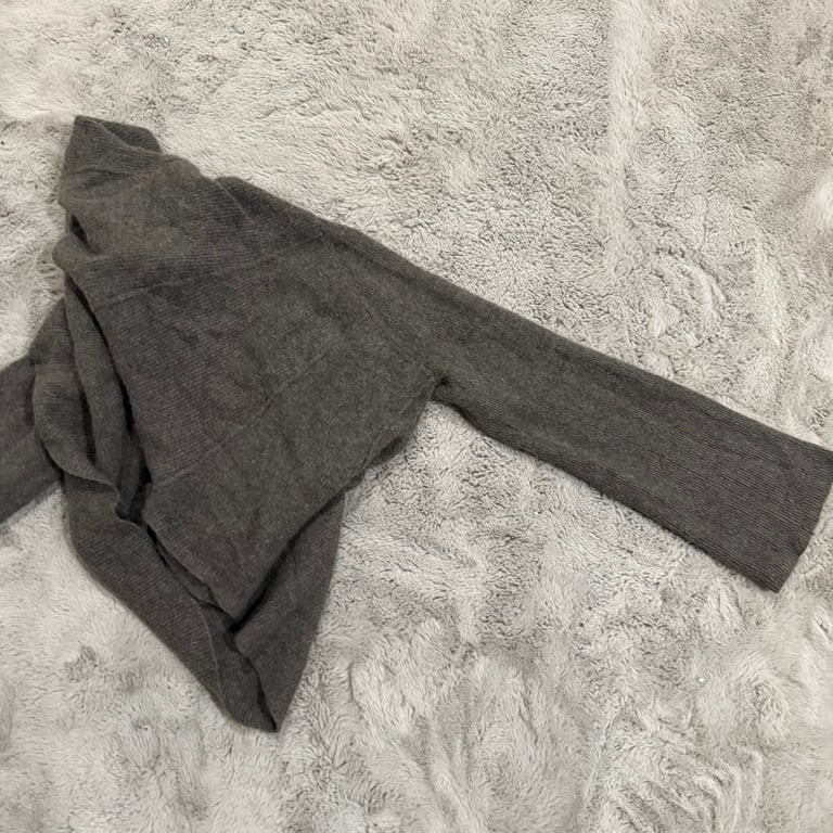 Aqua Cashmere 100% Open Dark Gray Cardigan Women Size Small Minimalist Warm thumbnail 3