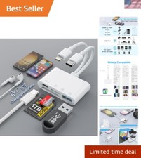 MFi Certified 4-in-2 SD Card Reader for iPhone/iPad - Plug  Play Convenience