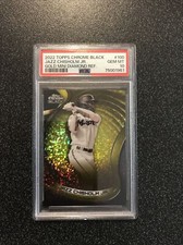 JAZZ CHISOLM 2022 Topps Chrome Black GOLD MINI DIAMOND #41/50 PSA 10