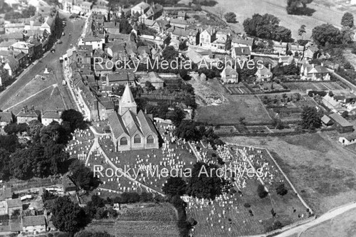 Kja-89 Aerial View, St Mary's Church, Westerham, Kent. Photo
