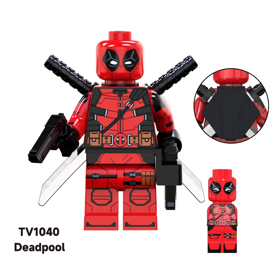2x Benutzerdefinierte Lego Minifigur Deadpool Baustein Spielzeug Wolverine Spiel - Bild 4 von 4