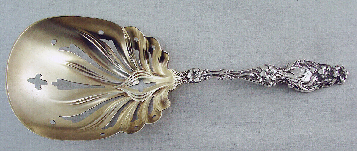 LILY by Whiting Early All Sterling Gold Washed Cracker Scoop, 8 3/4", Mono 