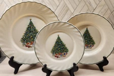 House of Salem NOEL 3-Piece Individual Place Setting Dinner Salad Soup Bowl EUC