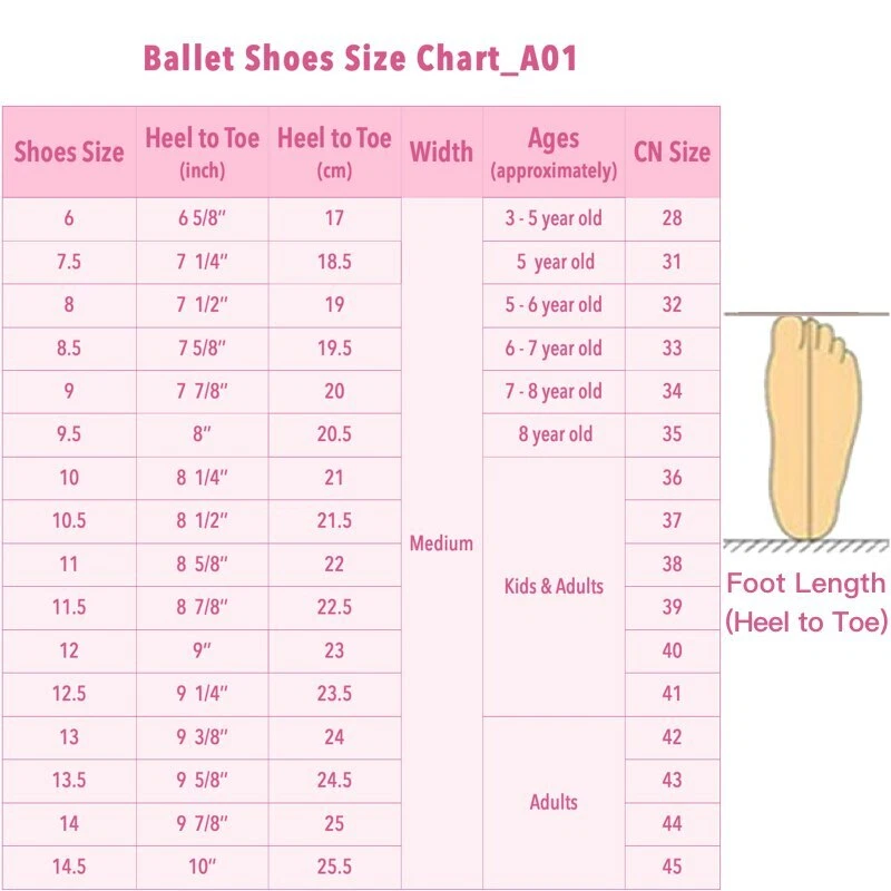 Share more than 147 dance shoe size chart super hot kenmei.edu.vn