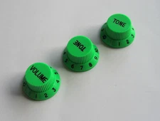 Green w/ Black Number ST Guitar Knobs Volume Tone Knob fits Stratocaster