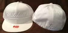Mitchell & Ness Nostalgia Co. White Large Logo Fitted Hat Flat Bill 7 1/2