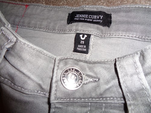 NEW True Religion Jeans Jennie Curvy mid rise super skinny light grey 29" waist - Picture 3 of 20