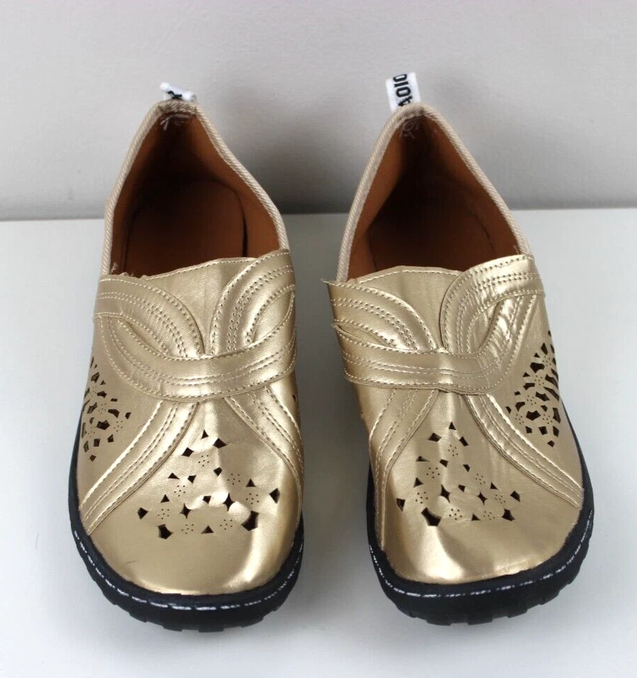 Chaussures à enfiler femme découpées au laser or Christian Dior J'Adior taille 11