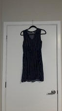Old Navy Women's Blue & White Striped Sleeveless Dress Size M