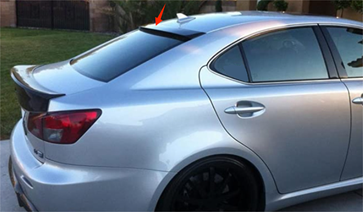 Hyper Wings Gloss Black Roof Spoiler – Lexus IS250 IS350 2006-2013, ABS Plastic, JDM Style