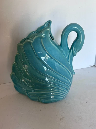 Large Collection Haeger Pottery Turquoise Teal Swan Bird Planter