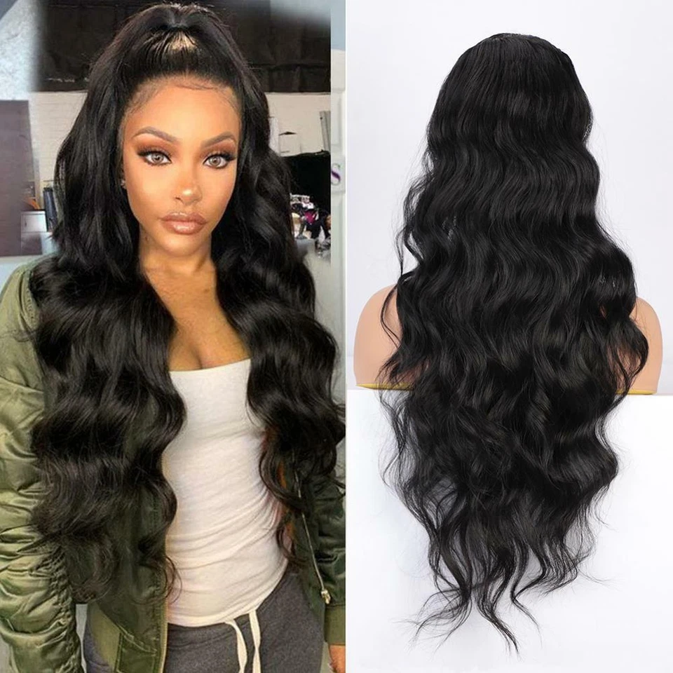 Drawstring Clip in Ponytail Extension Brazilian Remy Human One Piece wavy hair - Image 3 of 4