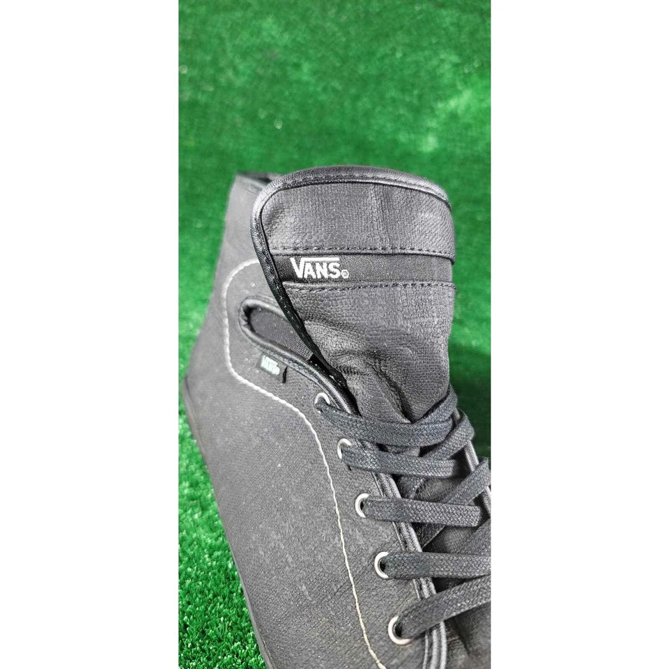 Monopatín Vans Old Skool clásico de caña alta negro liso textil superior para mujer 10,M Foto 2 de 4