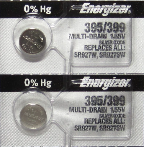 2 Pk 395 Energizer watch battery SR927W 395/399 SR927SW