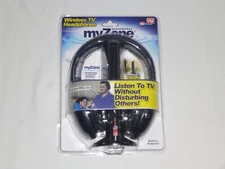 My Zone Wireless TV Headphones Battery Powered Transmits to 100 FT - BRAND NEW