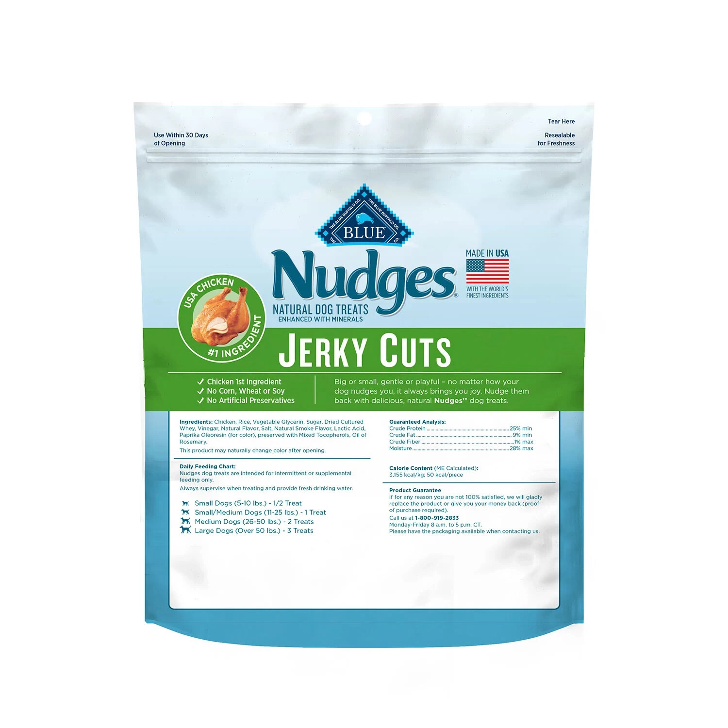Blue Buffalo Nudges Natural Jerky Cut Dog Treats, Chicken Flavored (40 oz.)
