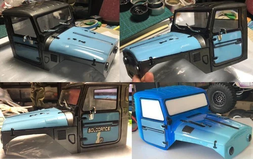 313 mm klare Raupenkarosserie mit Aufklebern 1/10 Offroad Toyota FJ40 SCX10 II TRX4 zum Selbermachen - Bild 9 von 11